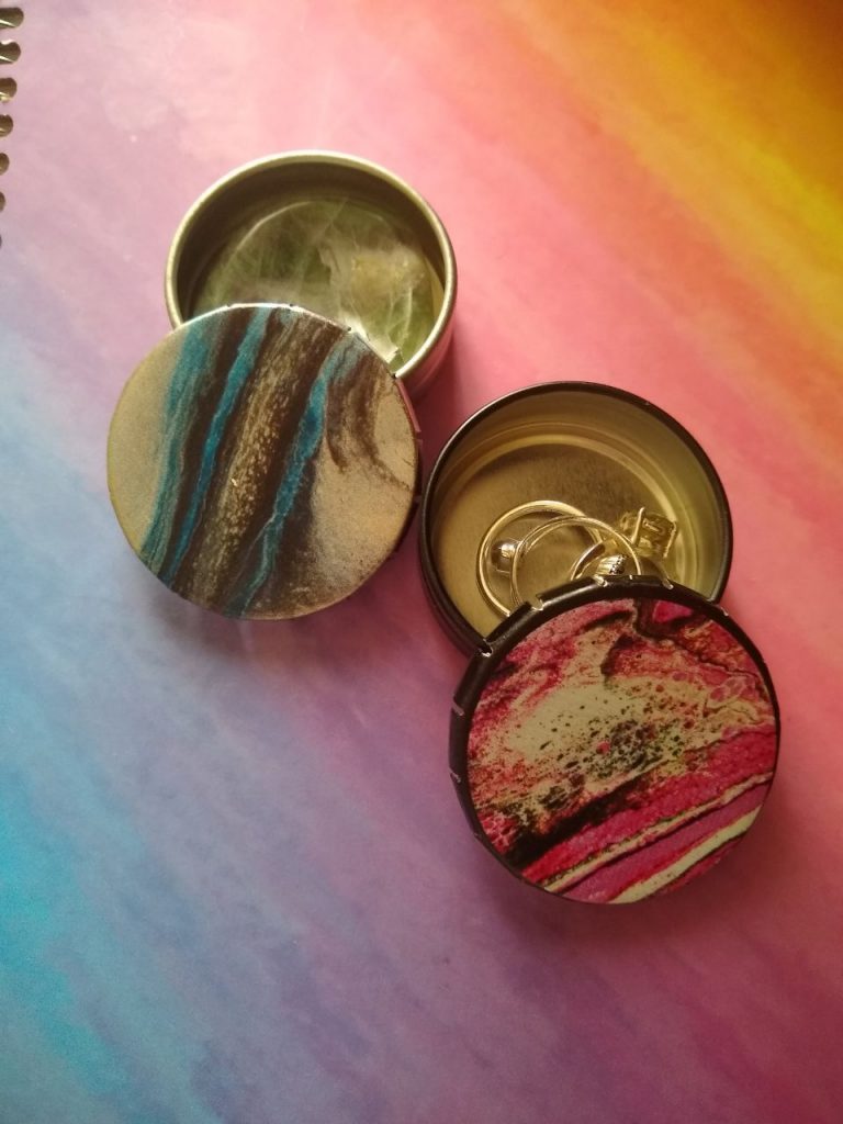 Pour Paint Inspired Snap-Lid Tins