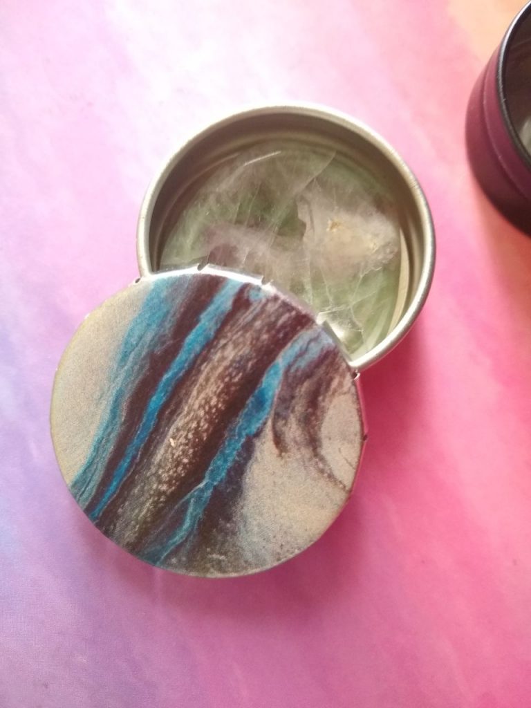 Blue Pour Paint Inspired Snap-Lid Tin