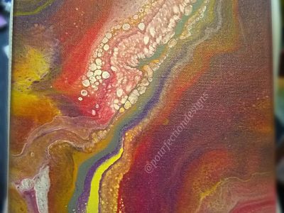 10x10 Rainbowish Stretched Canvas Acrylic Pour Painting