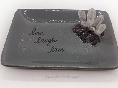 Live Laugh Love Grey Trinket