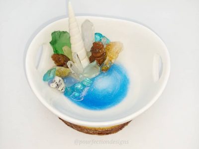 Sea Theme White Ceramic Trinket Dish