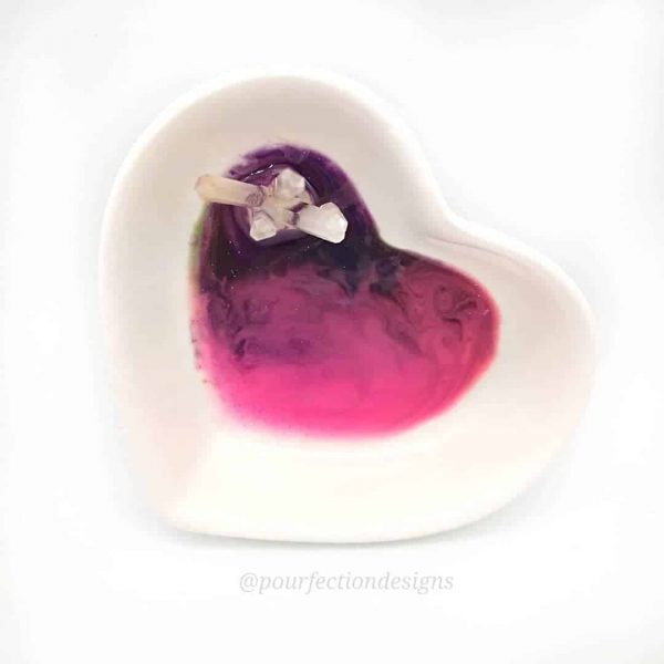 Ceramic Heart Crystal Resin Trinket Dish