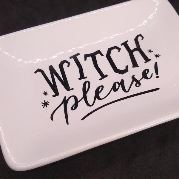 Witch Please White Ceramic Dish