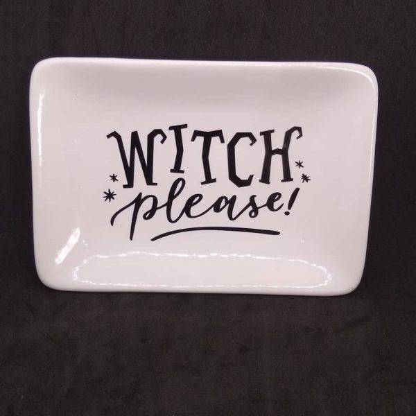 Witch Please White Ceramic Dish