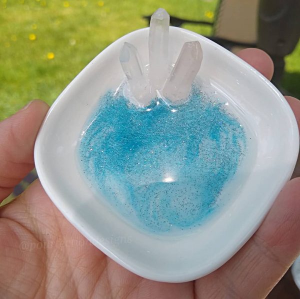 Sparkling Blue Ceramic Trinket Dish