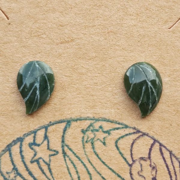 Green Jade Leaf Earrings